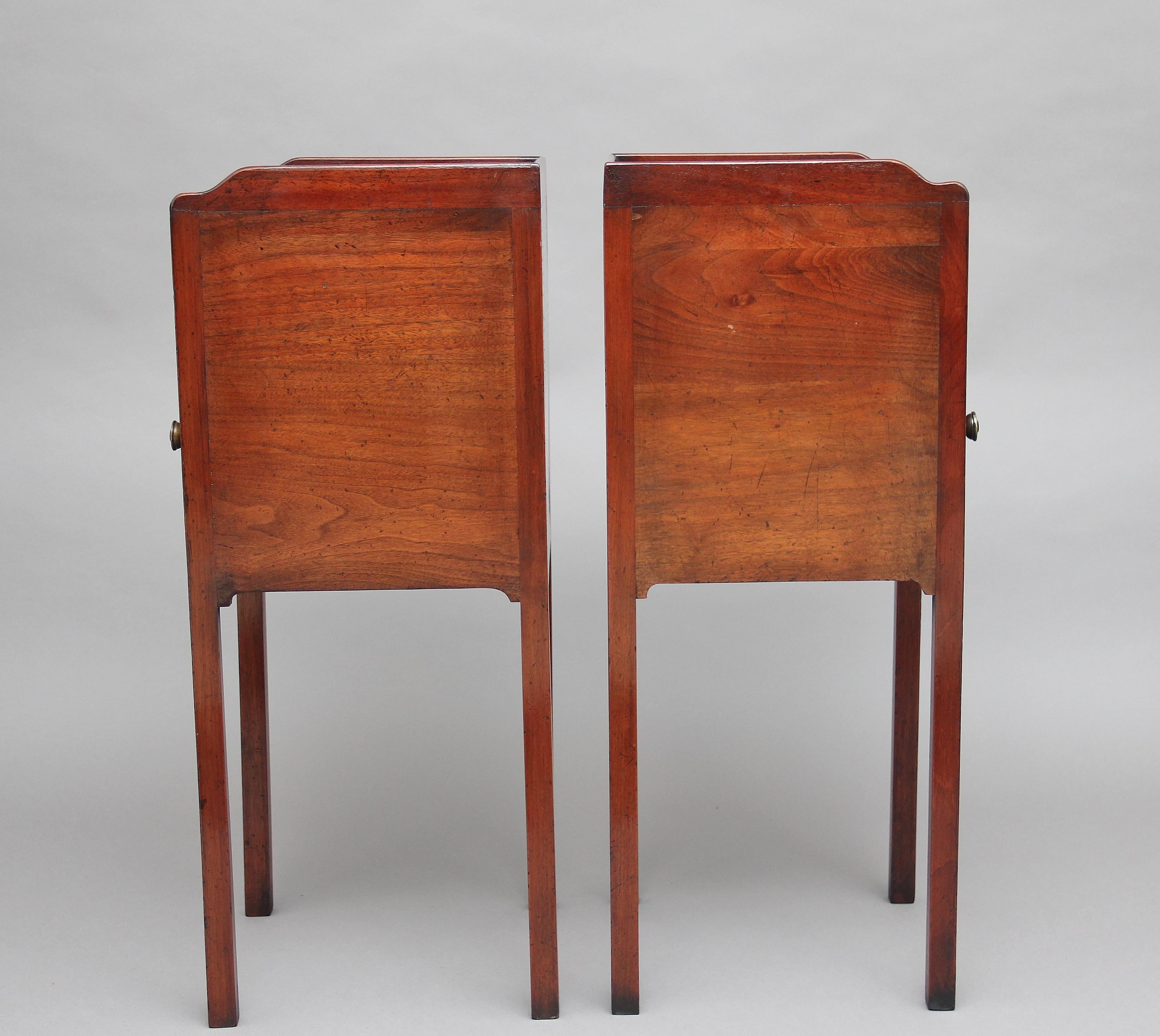 Pair of Early 20th Century Mahogany Bedside Cupboards 2