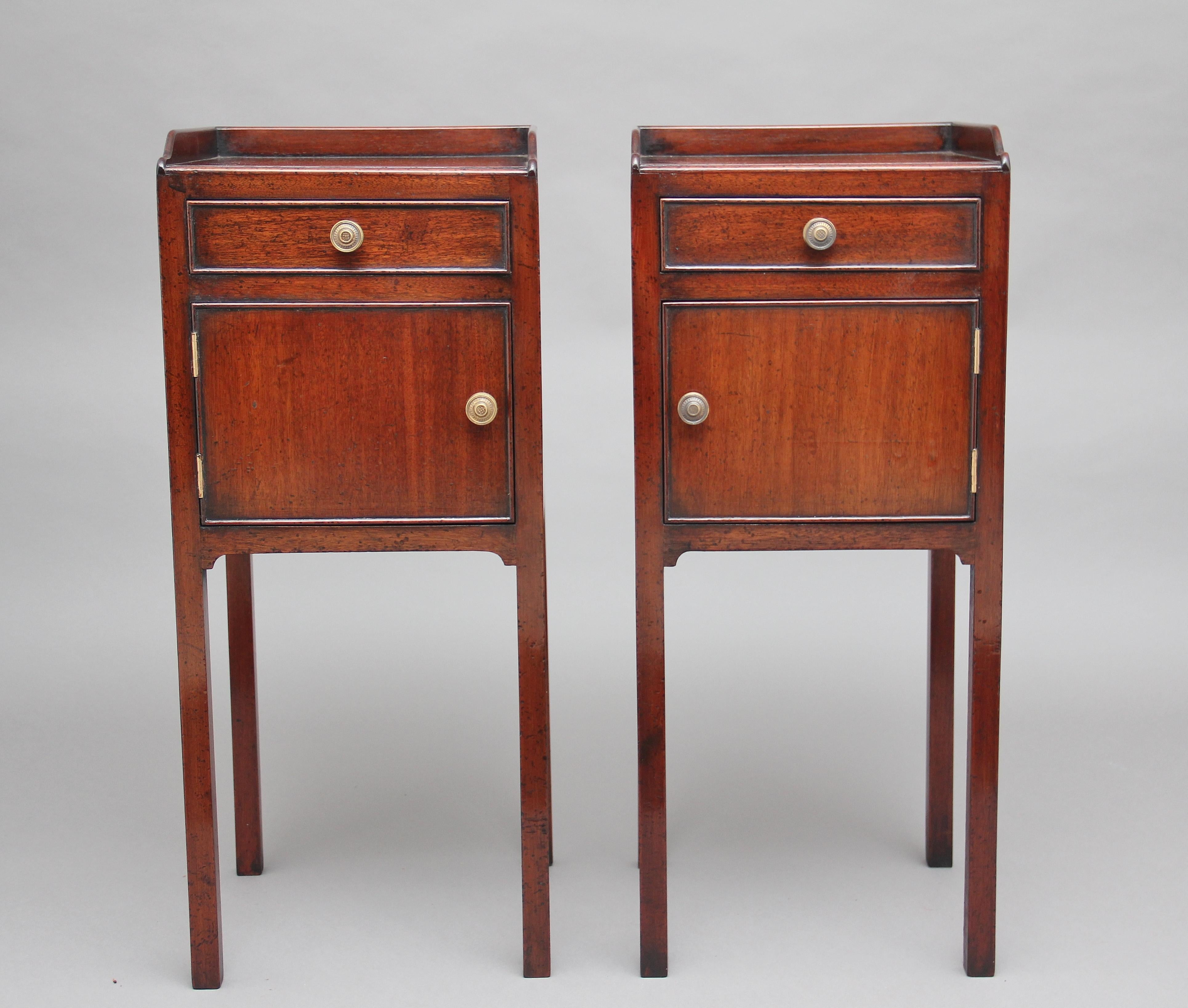 Pair of Early 20th Century Mahogany Bedside Cupboards 3