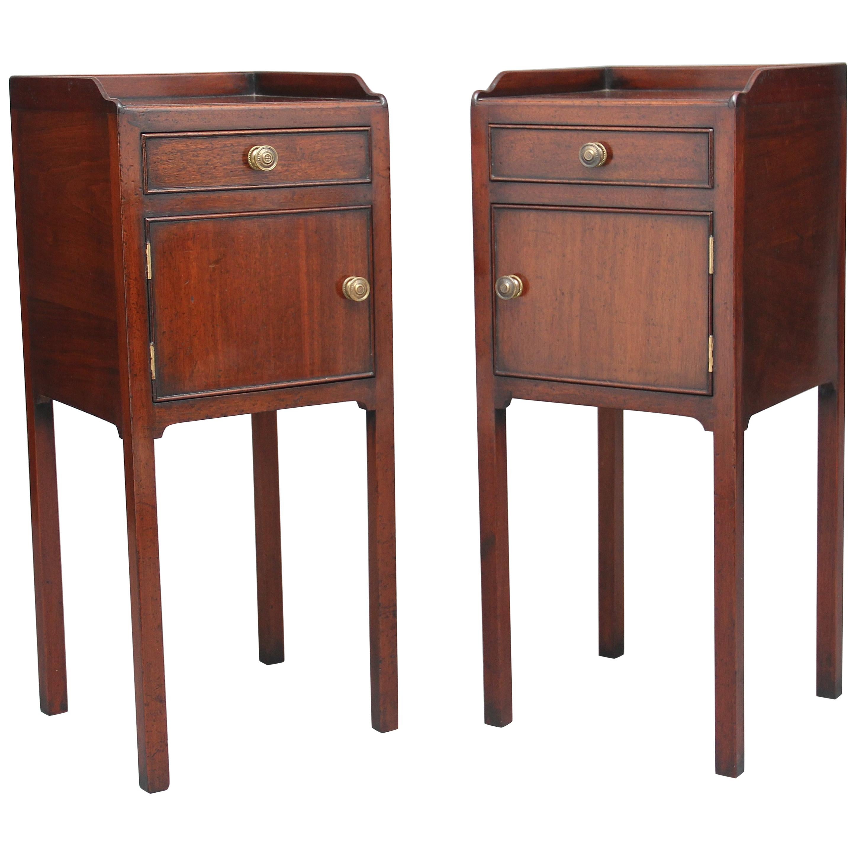Pair of Early 20th Century Mahogany Bedside Cupboards