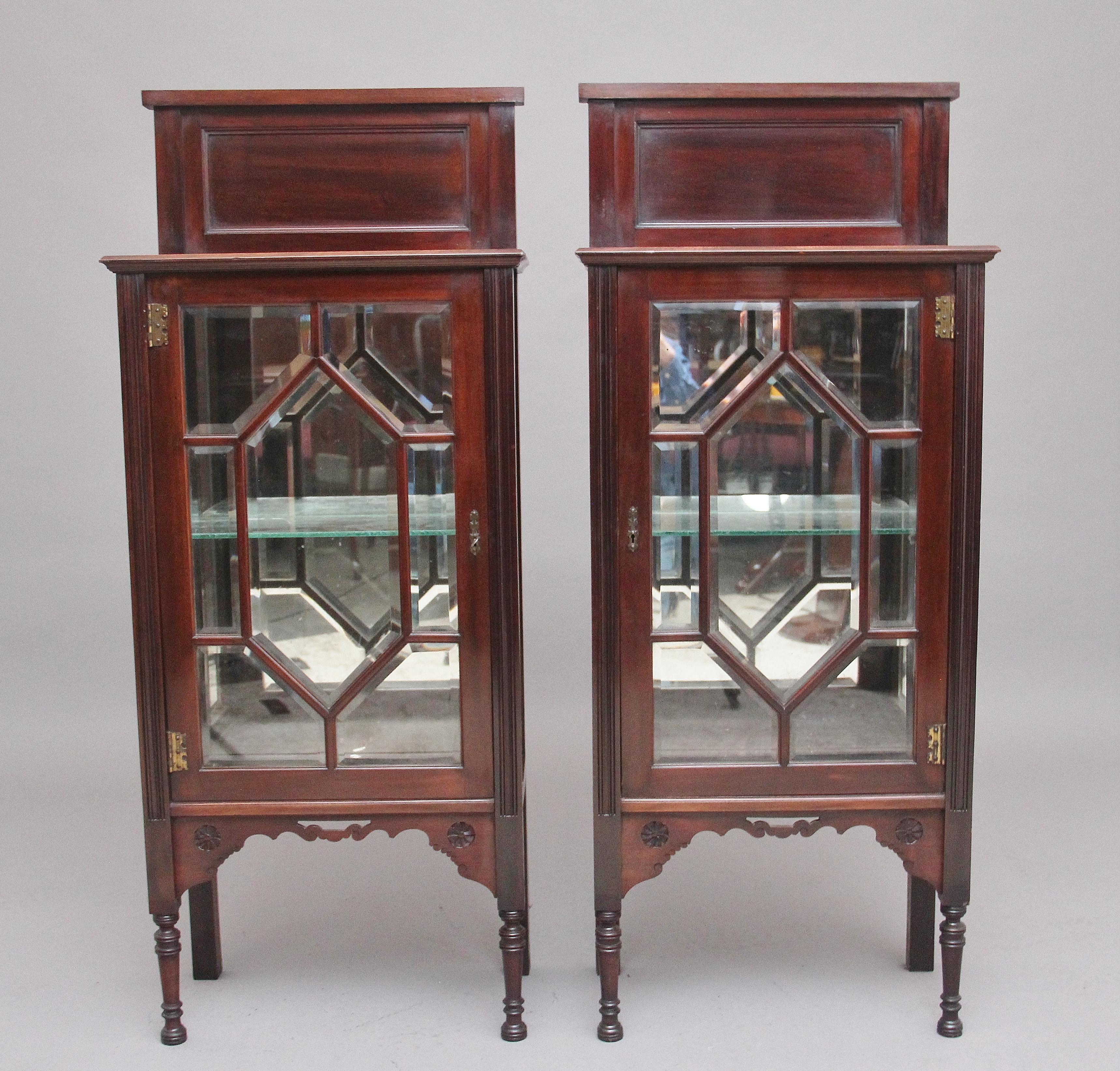 Edwardian Pair of Early 20th Century Mahogany Display Cabinets For Sale