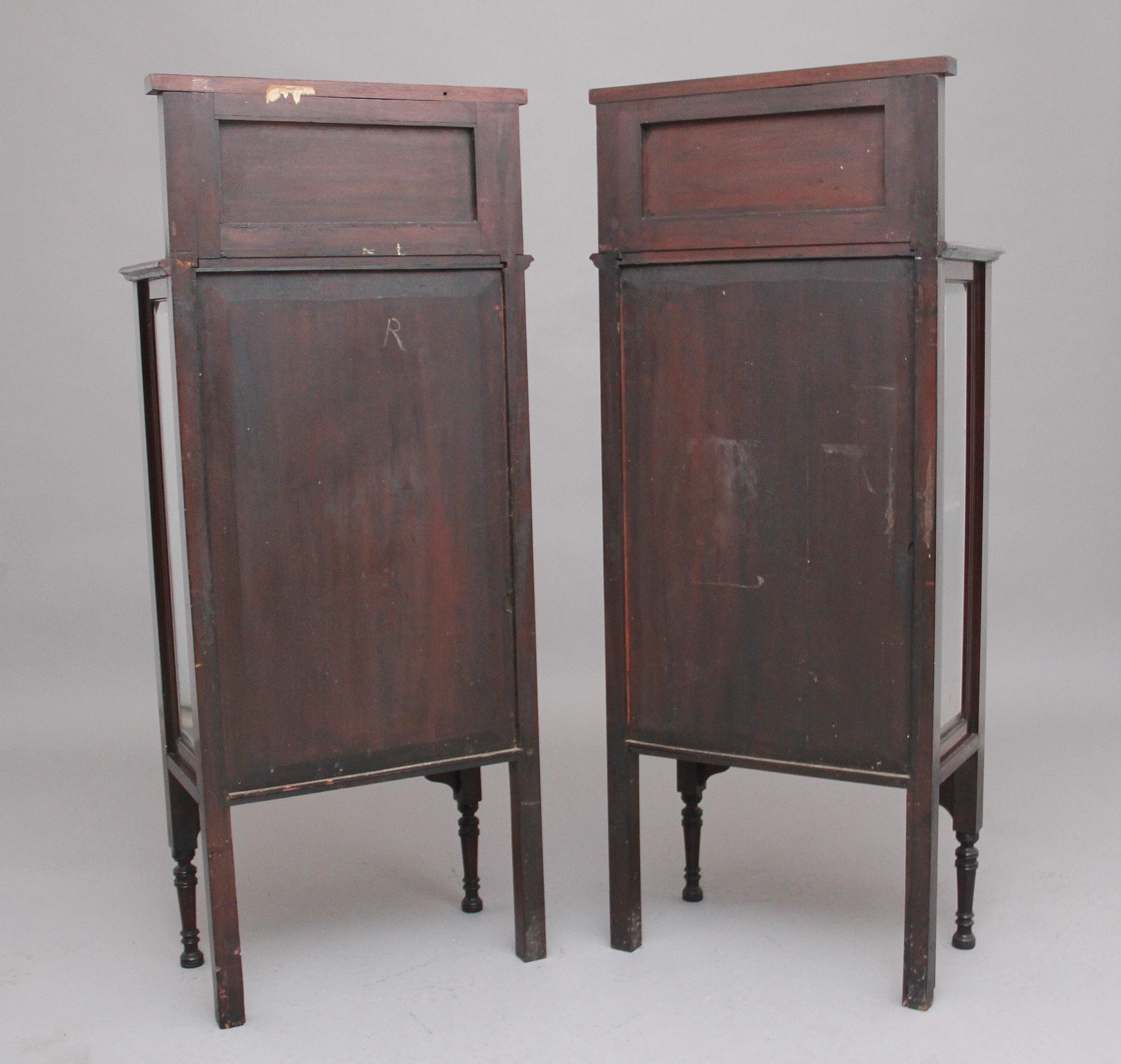 Pair of Early 20th Century Mahogany Display Cabinets In Good Condition For Sale In Martlesham, GB