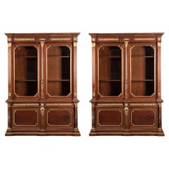 Pair of Early 20th Century Mahogany Russian Bibliotheques