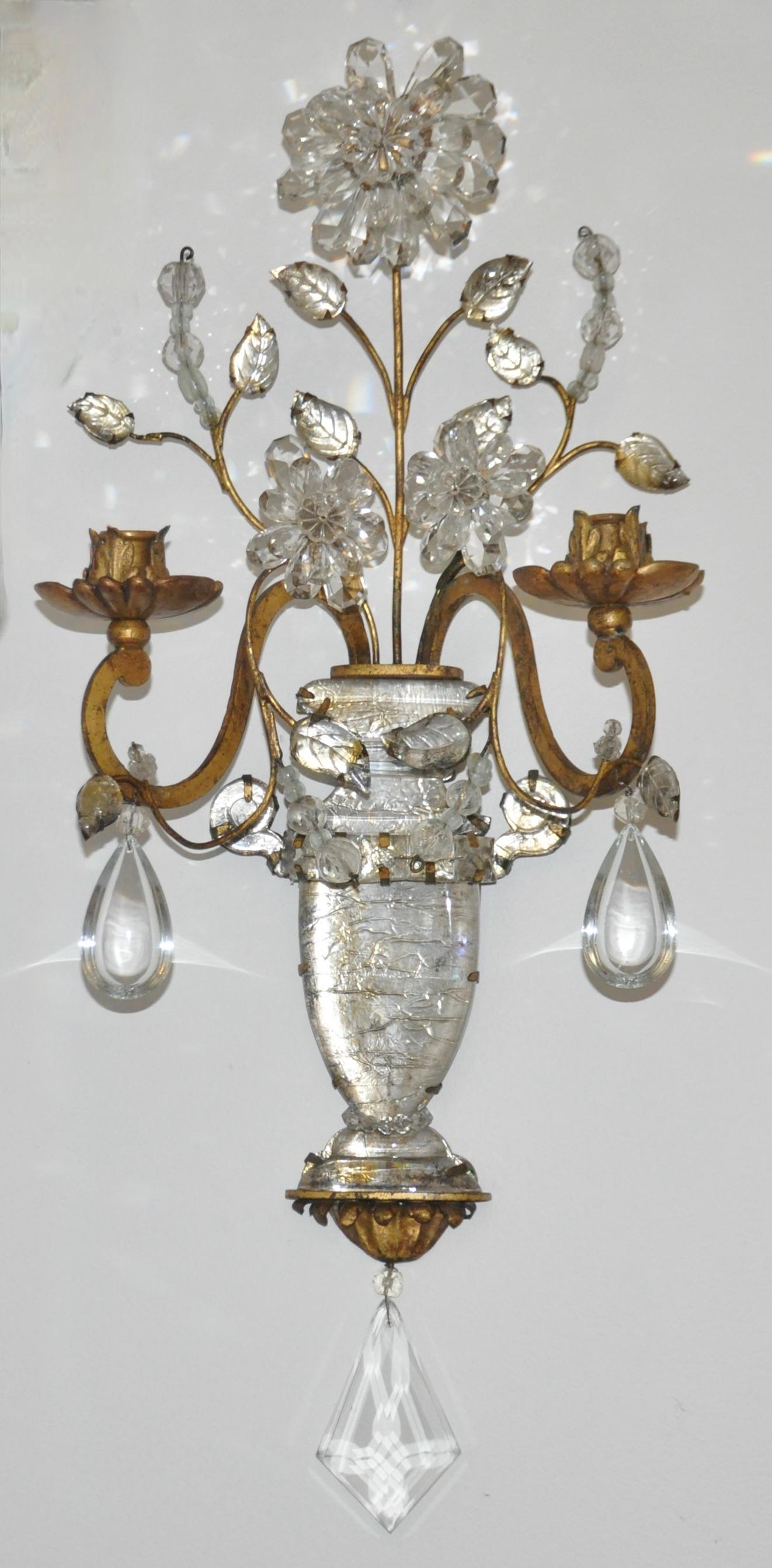 Second pair of early 20th century Bagues sconces in Regence 