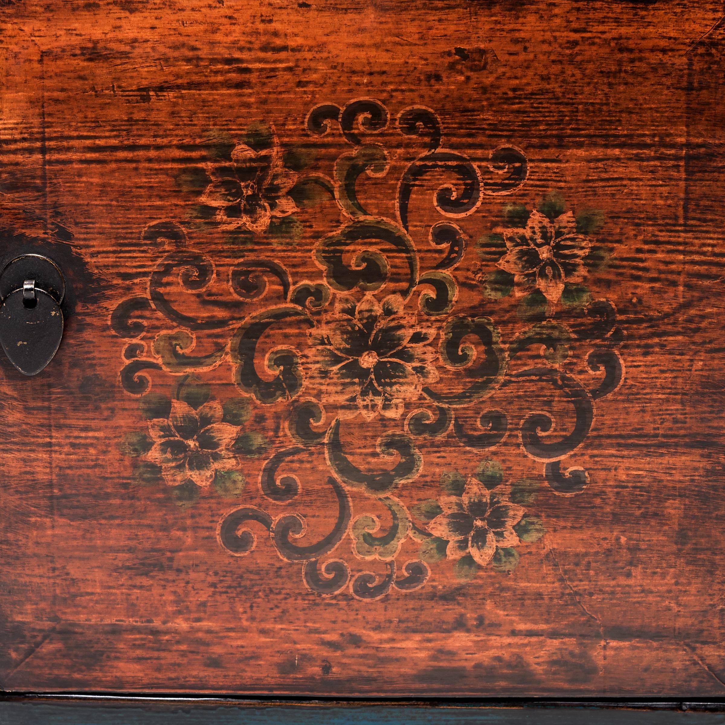 Pair of Early 20th Century Mongolian Autumn Blossom Chests 4
