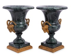 Pair of Early 20th Century Neoclassical Style Marble Urns