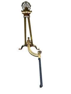 Pair of Early 20th Century Neoclassical Style Solid Brass Andirons