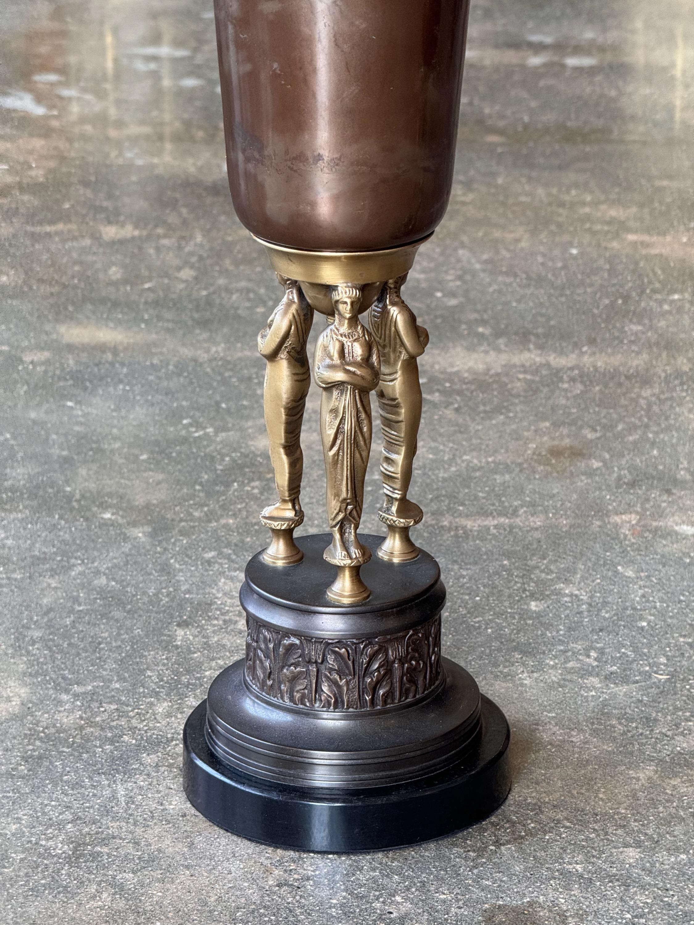 Metal Pair of Early 20th Century Neoclassical Vases For Sale