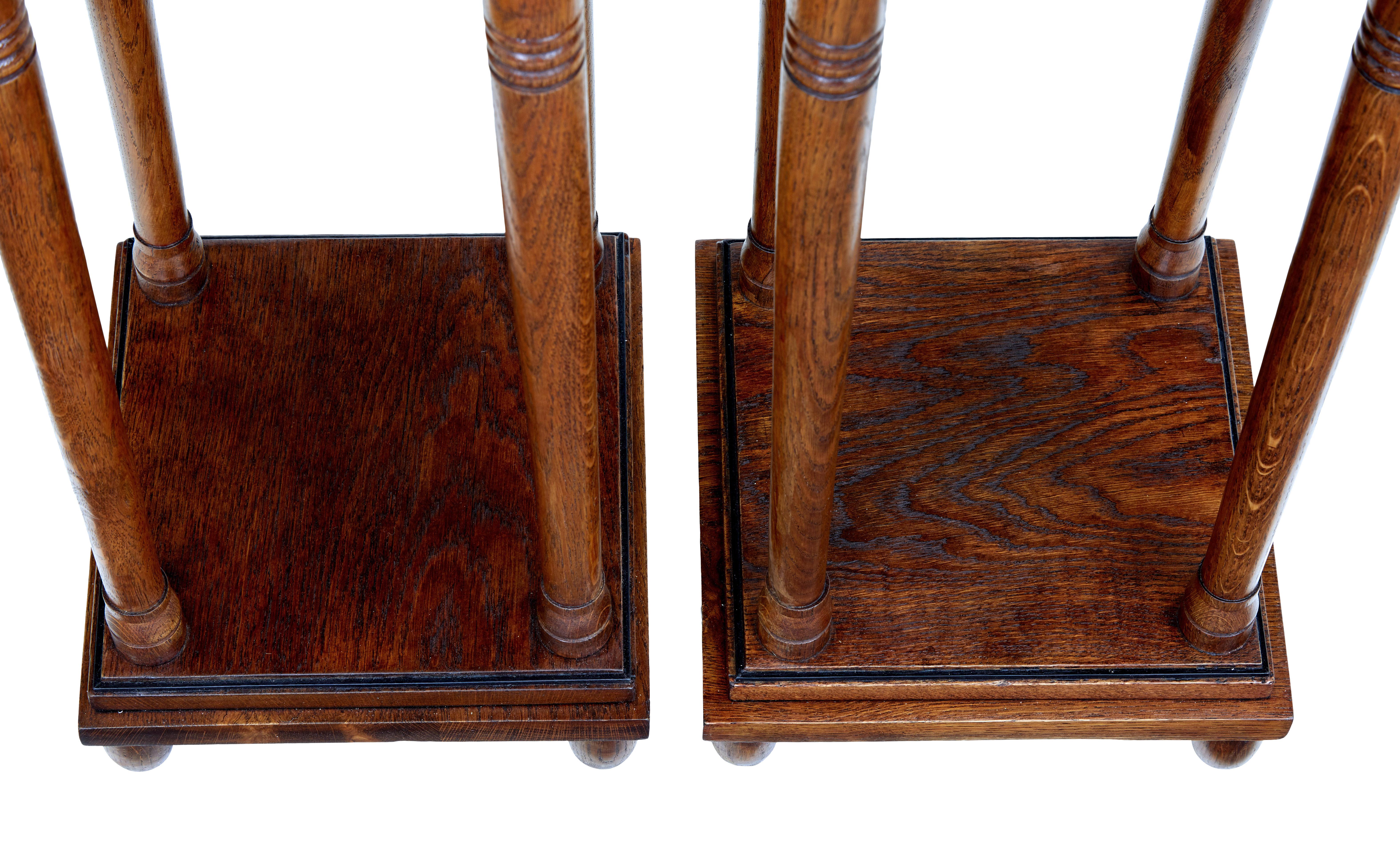 English Pair of Early 20th Century Oak Arts & Crafts Stands