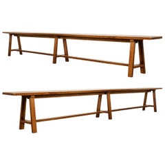 Pair of Early 20th Century Oak Arts & Crafts Style Benches