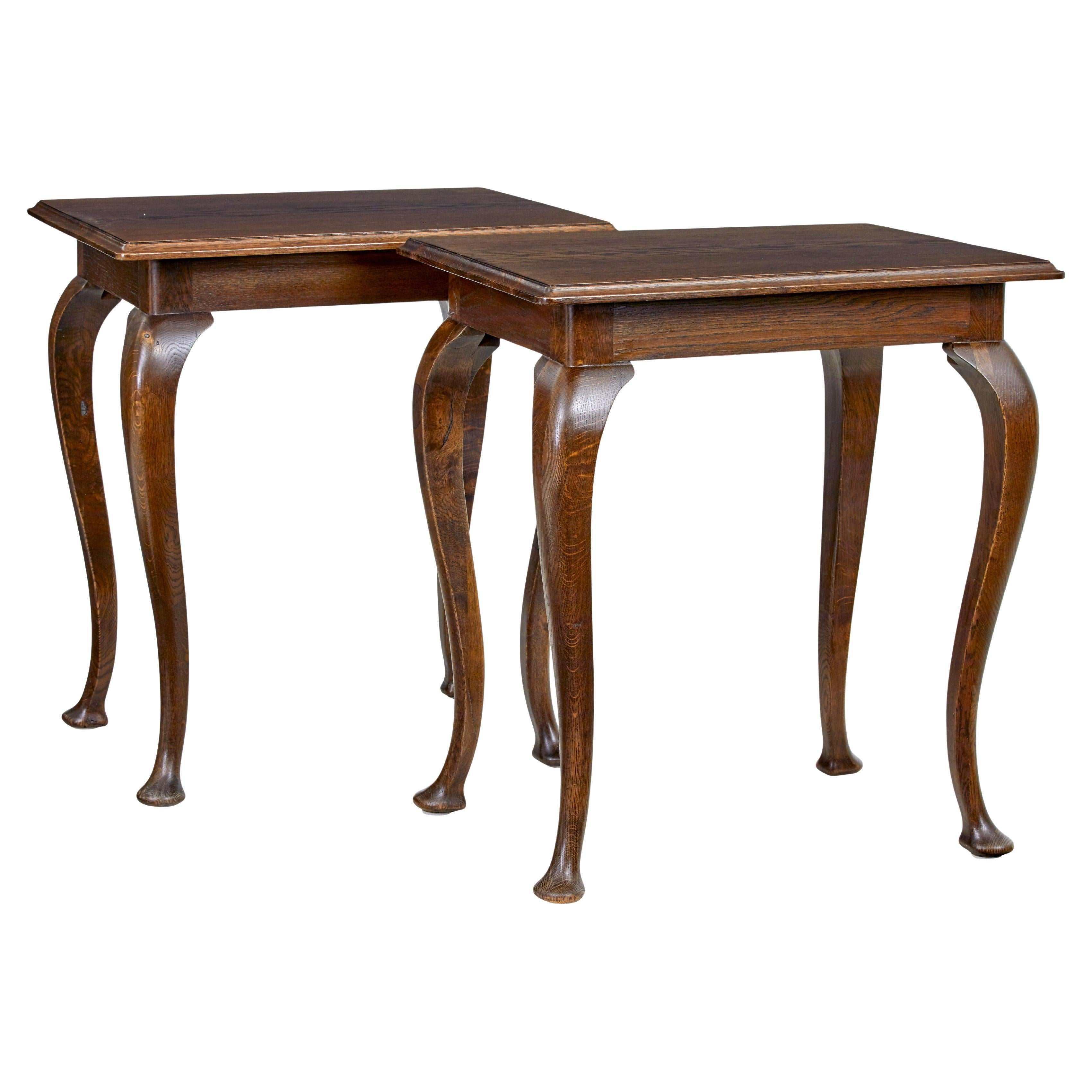 Pair of Early 20th Century Oak Side Tables