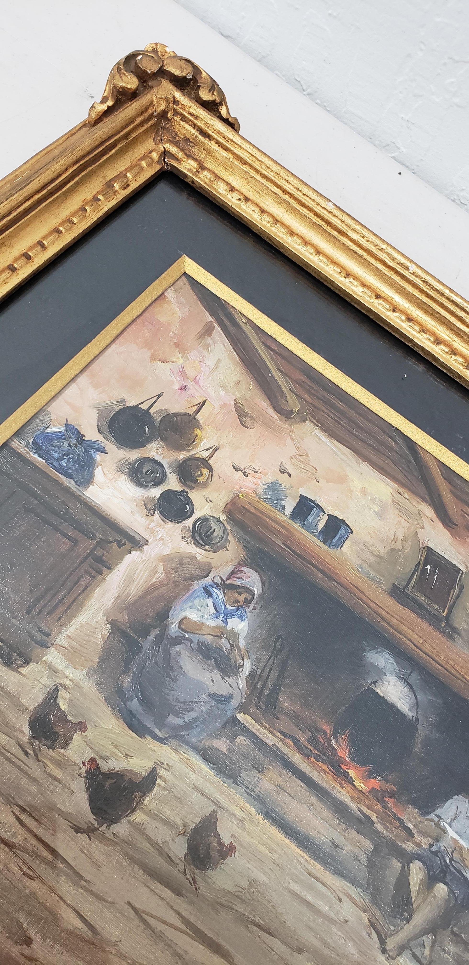 Pareja de óleos de mediados del siglo XX de Mario Fattori, hacia la década de 1950 en venta 2