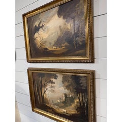 Paire de peintures à l'huile du début du 20e siècle