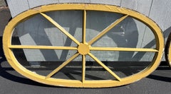 Pair of Early 20th Century Oval Painted Wooden Mullioned Windows