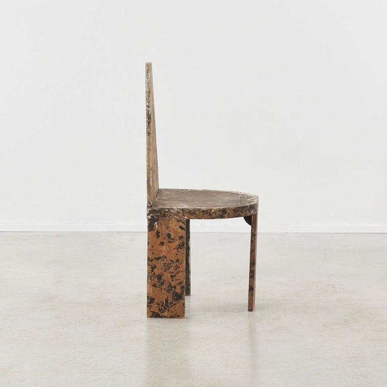 Pair of Early 20th Century Painted and Distressed Wooden Chairs at 1stDibs