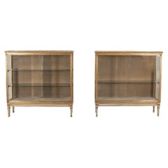 Pair of Early 20th Century Painted and Gilded Display Cases