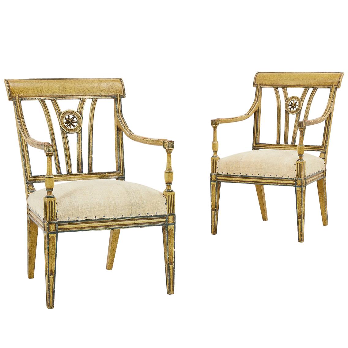 Pair of Early 20th Century Painted Chairs