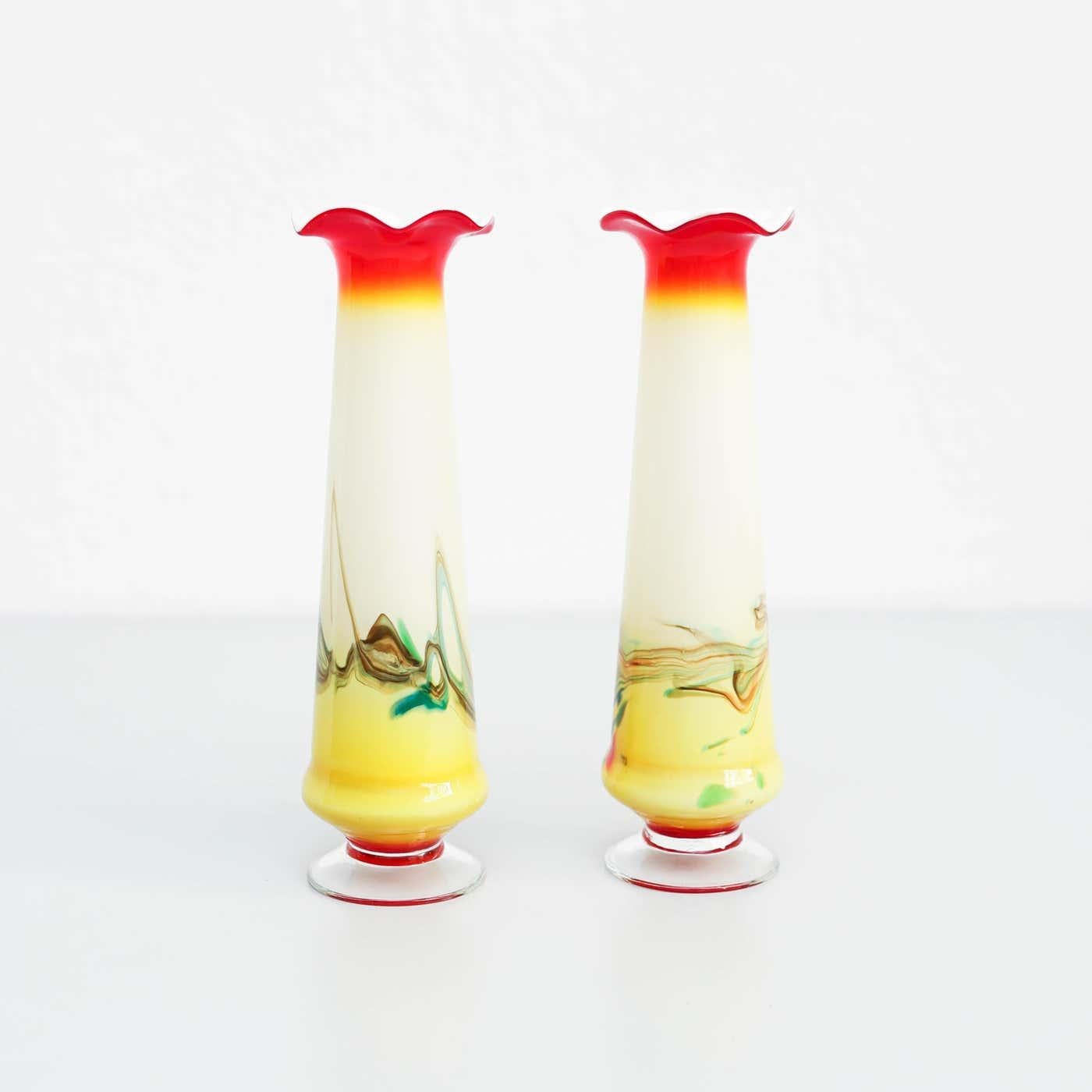 Pair of Early 20th Century Painted Glass Vases

Origin: France
Style: Art Nouveau
Material: Glass

Add a touch of elegance to your space with this set of two early XXth century Art Nouveau style painted glass vases, crafted in France by an unknown