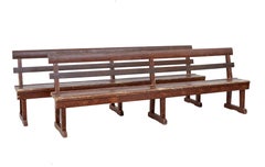 Pair of Early 20th Century Painted Pine Benches