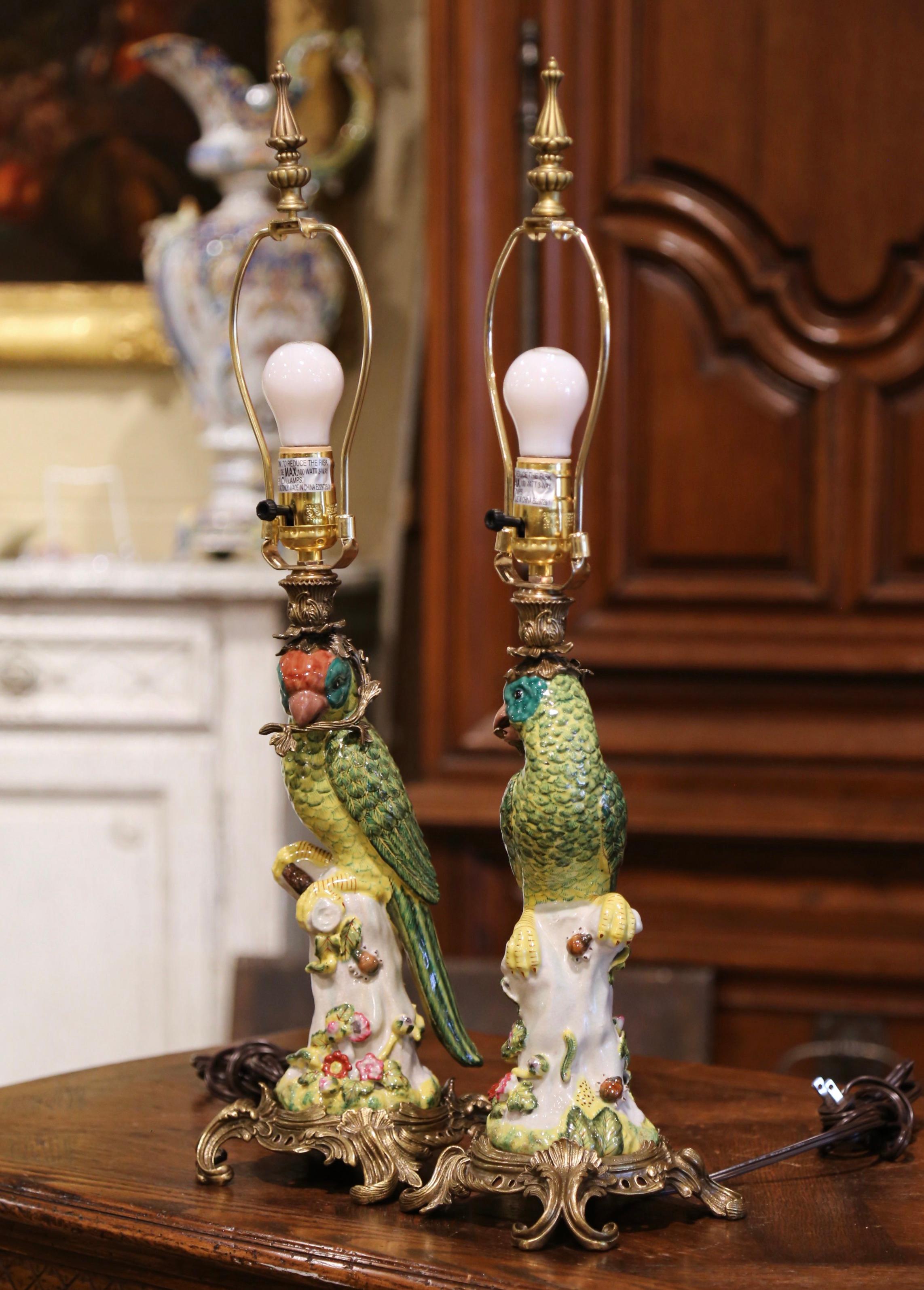 vintage parrot lamp