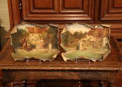 Pair of Early 20th Century Paper-Mache Decorative Wall Paintings