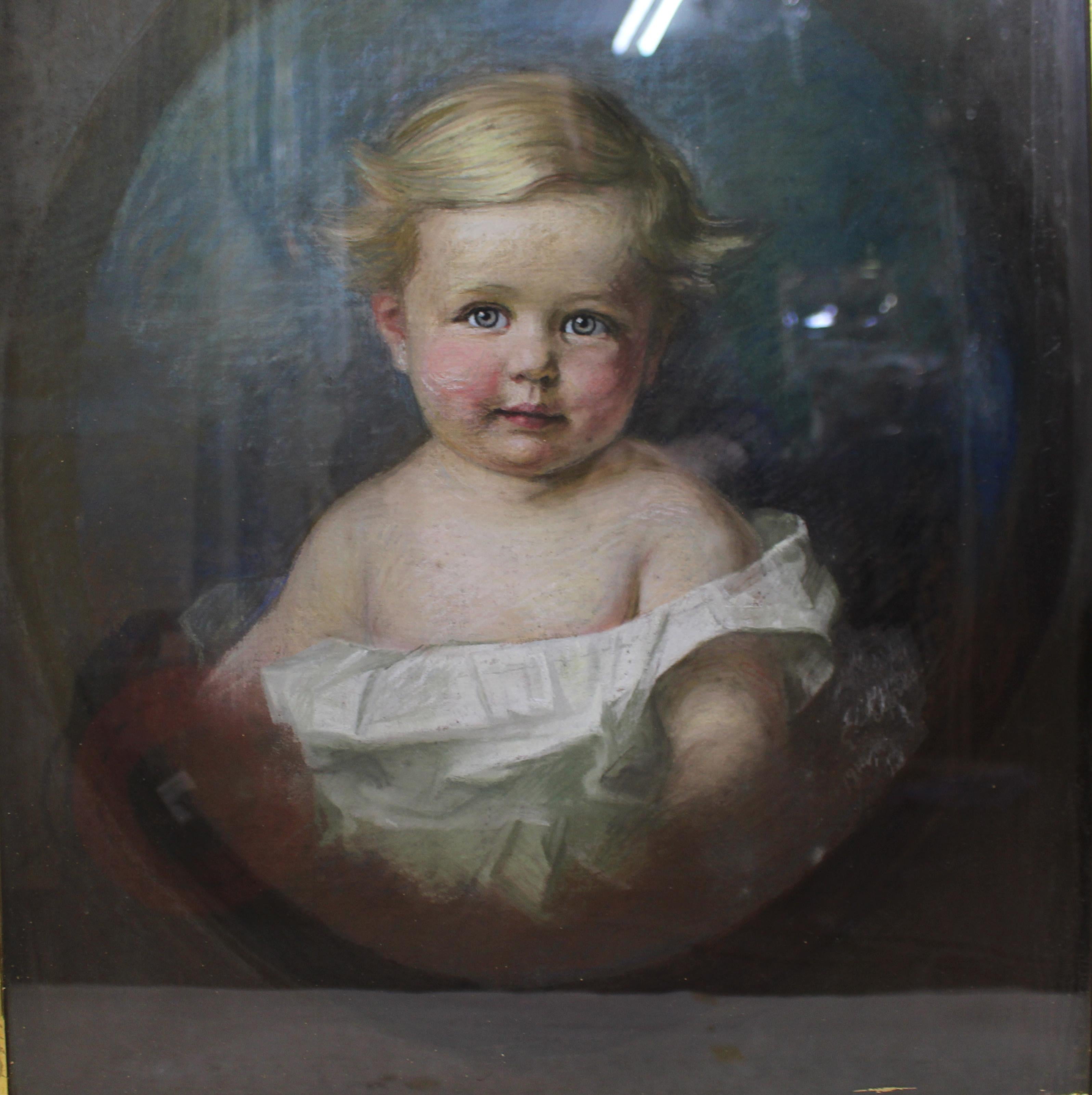 Pareja de retratos al pastel de Emily Eyres de principios del siglo XX en venta 6