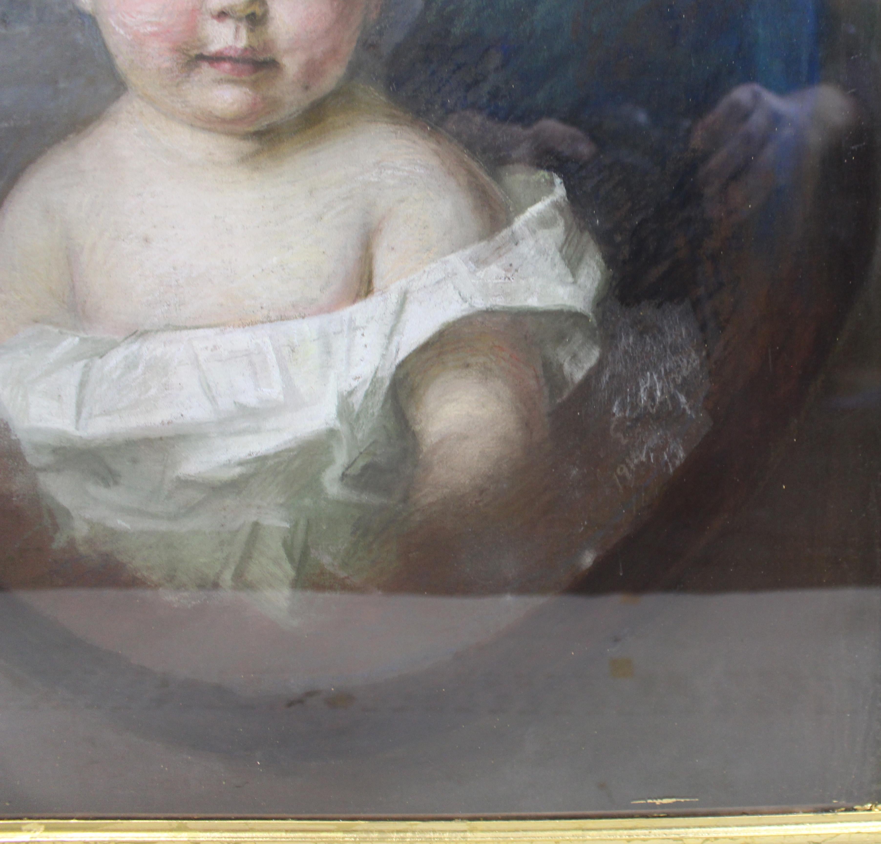 Pareja de retratos al pastel de Emily Eyres de principios del siglo XX en venta 7