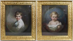 Pair of Early 20th Century Pastel Portraits by Emily Eyres