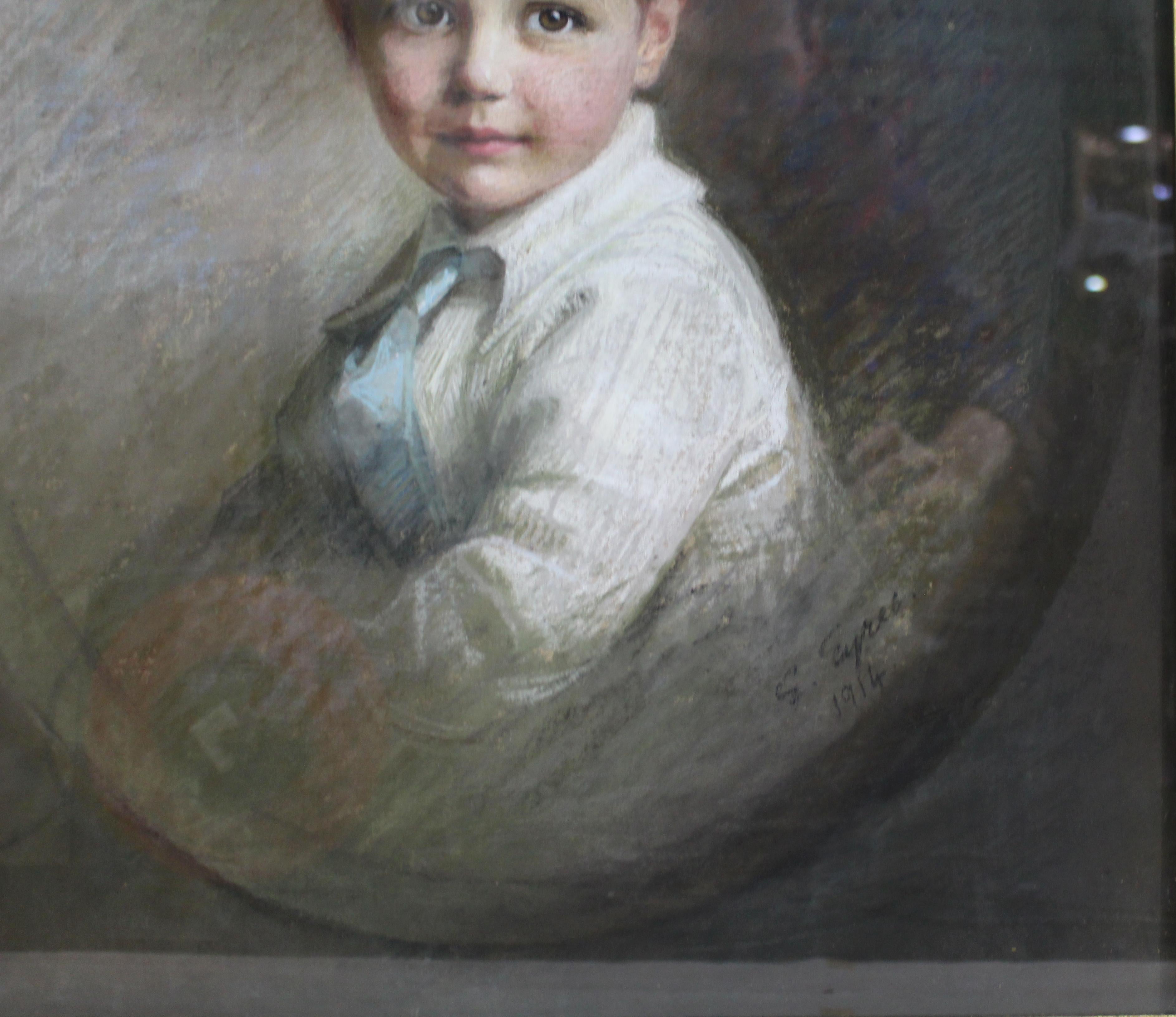 Pareja de retratos al pastel de Emily Eyres de principios del siglo XX en venta 2