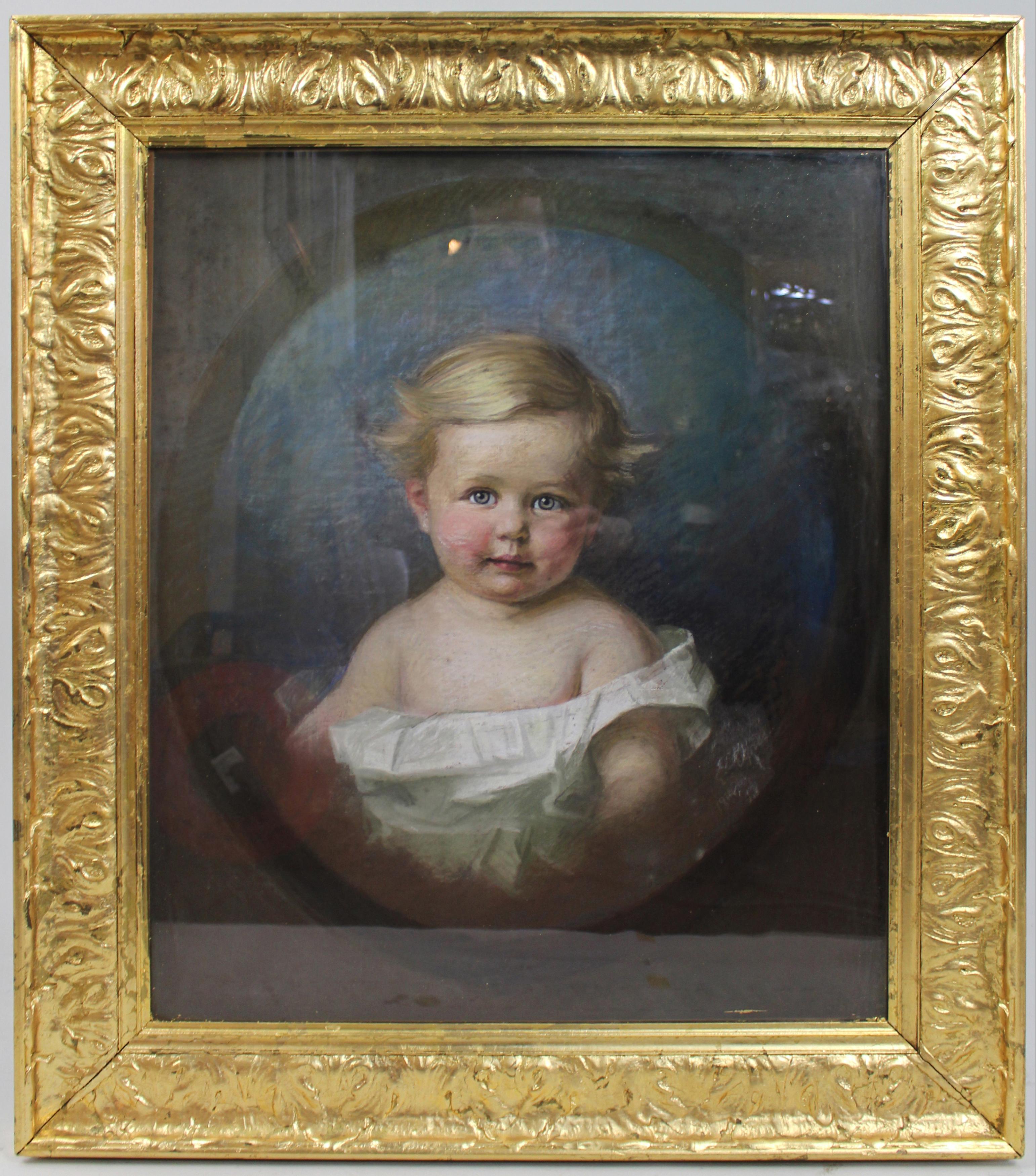 Pareja de retratos al pastel de Emily Eyres de principios del siglo XX en venta 4