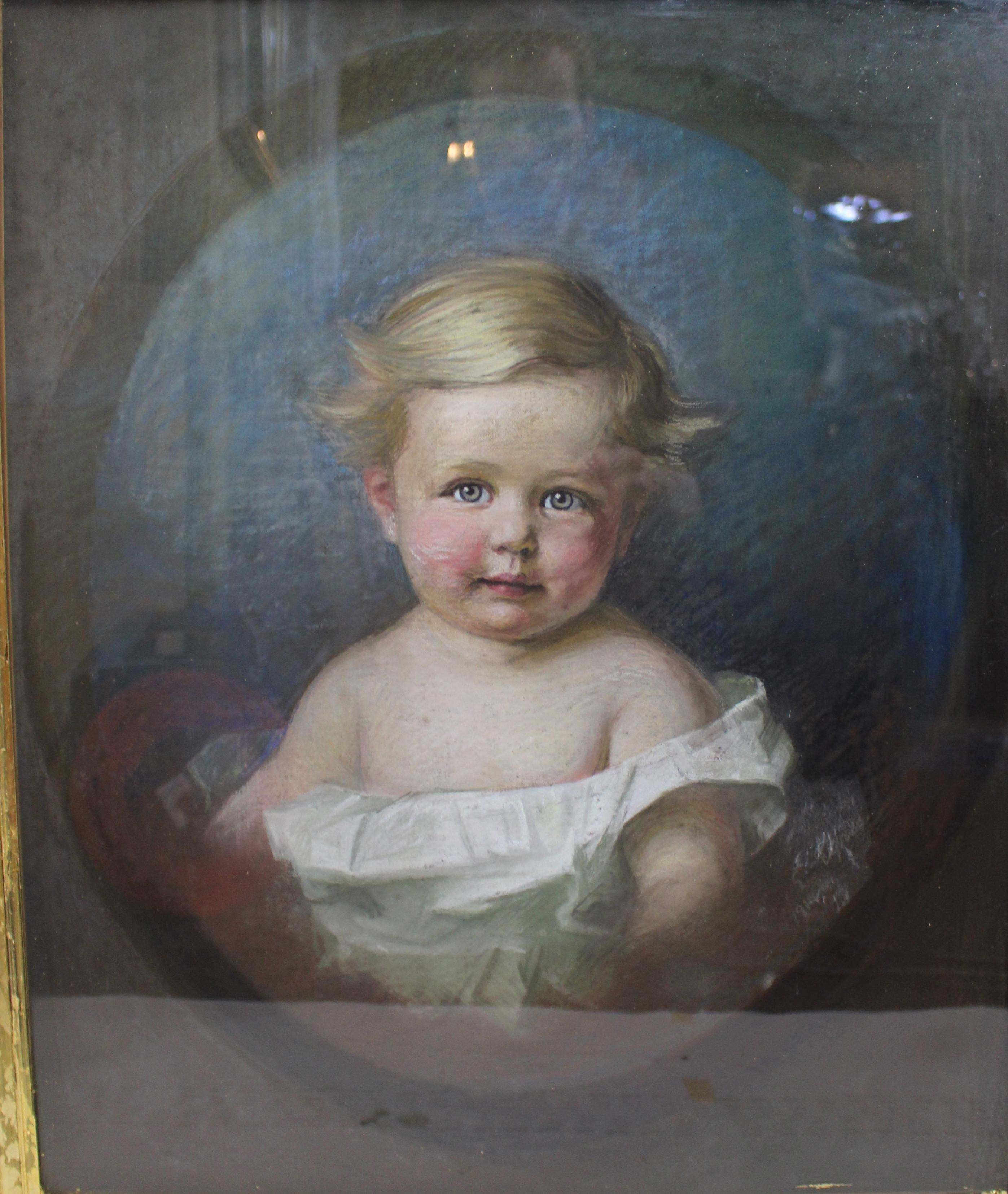 Pareja de retratos al pastel de Emily Eyres de principios del siglo XX en venta 5