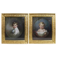Pair of Early 20th Century Pastel Portraits by Emily Eyres
