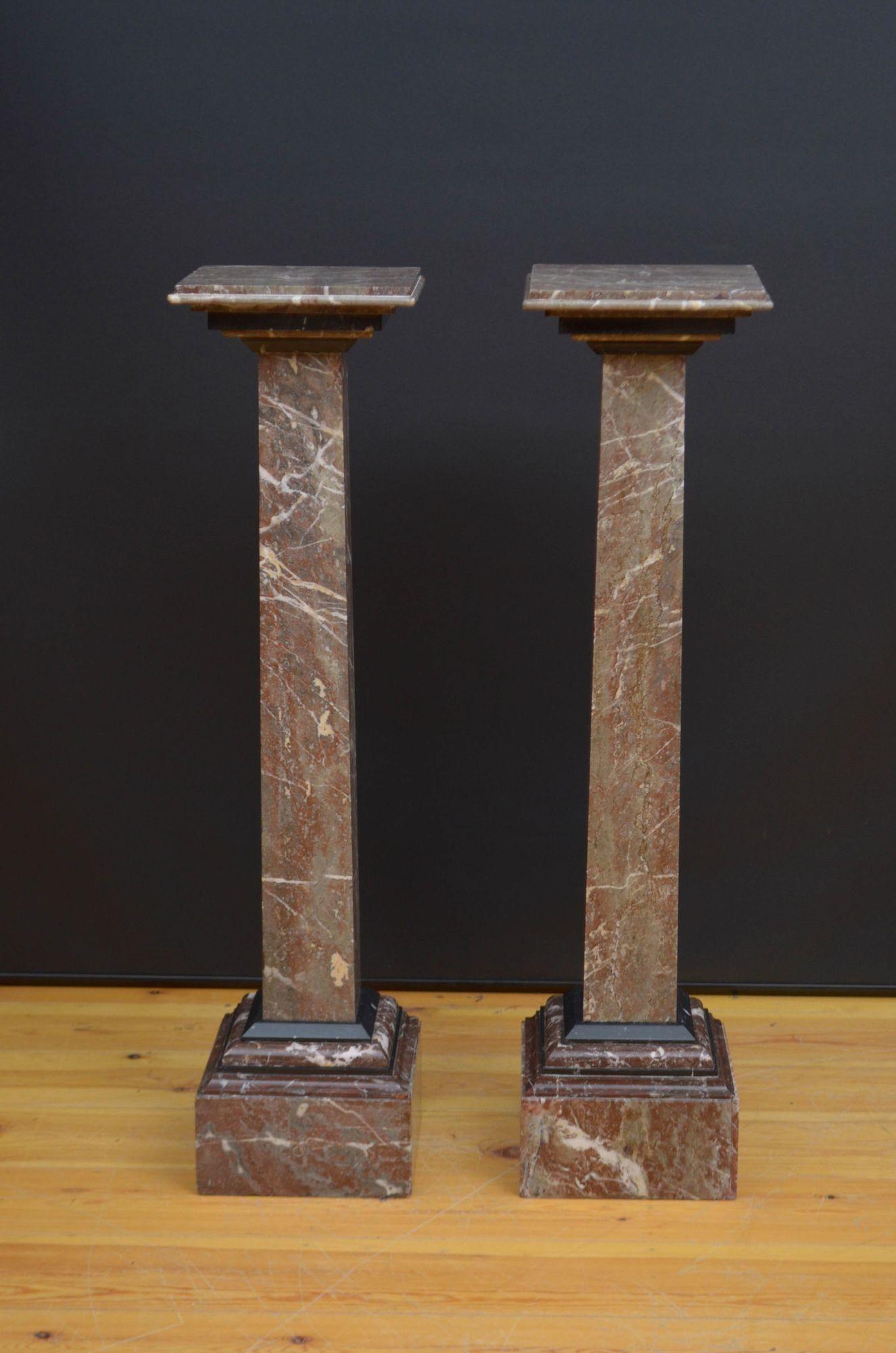Pair Of Early 20th Century Pedestal Columns In Good Condition For Sale In Whaley Bridge, GB