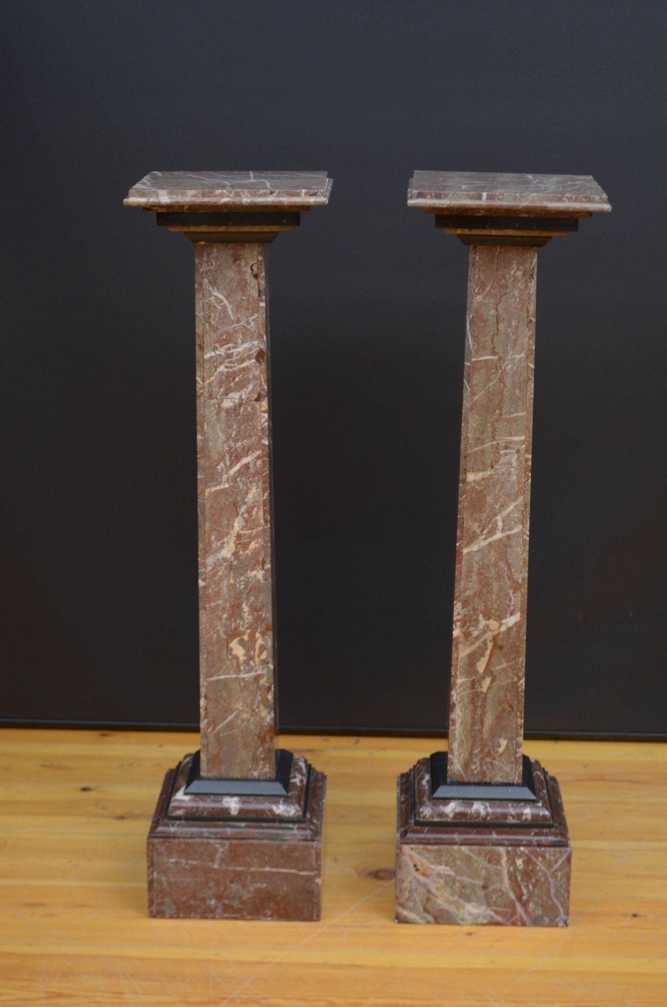 Paar Pedestal-Säulen aus dem frühen 20. (Marmor) im Angebot