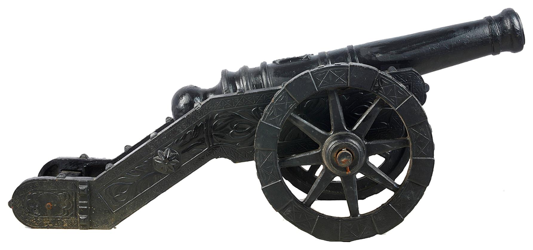 English Pair of Early 20th Century Replica Cast Iron Cannons