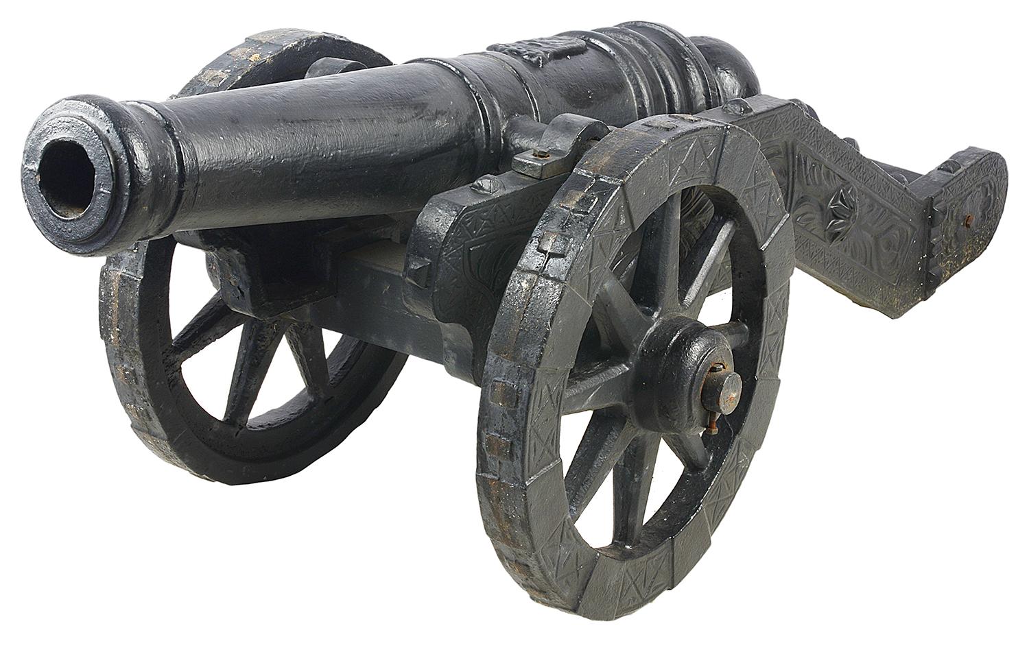 Pair of Early 20th Century Replica Cast Iron Cannons In Good Condition In Brighton, Sussex