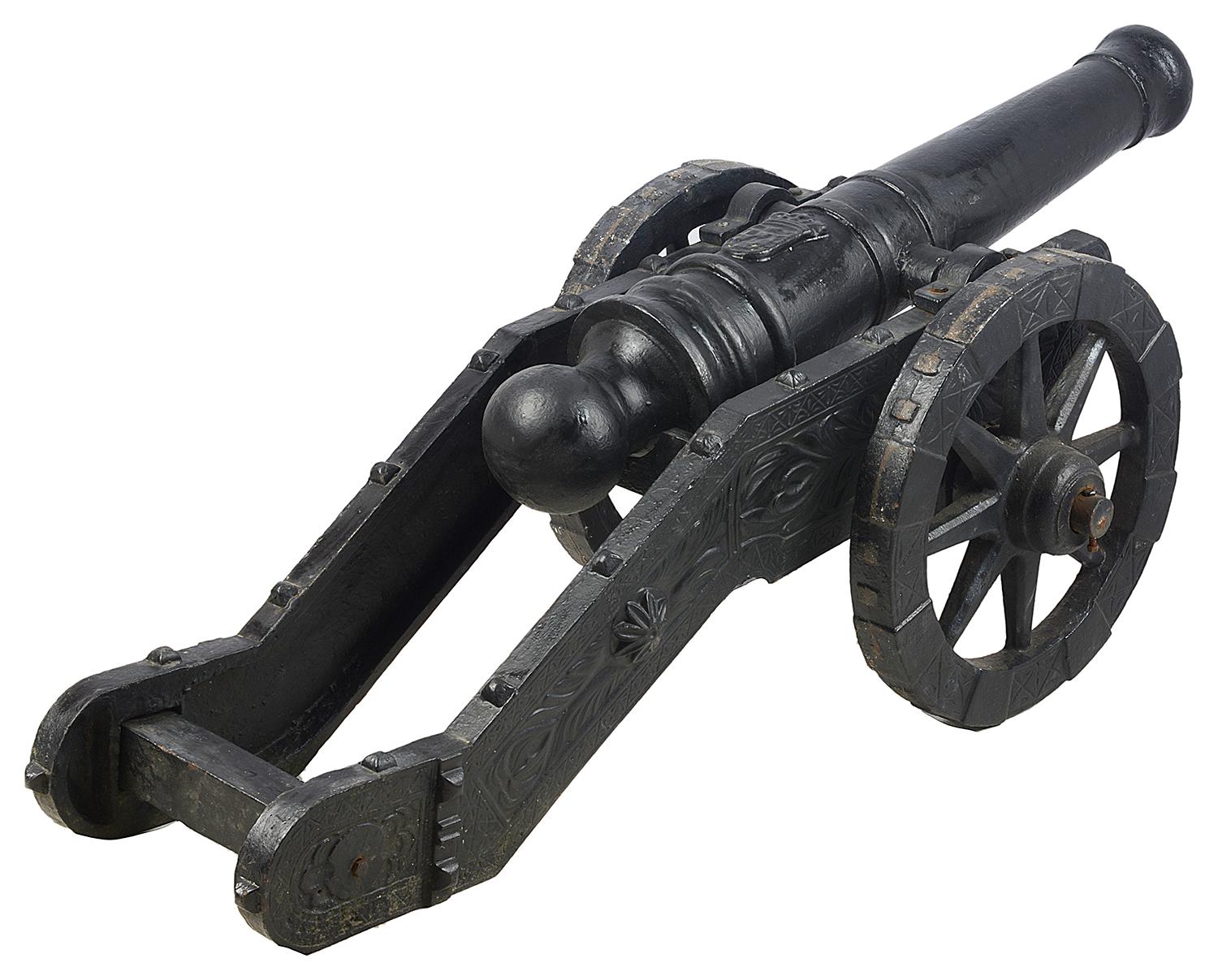 Pair of Early 20th Century Replica Cast Iron Cannons 1