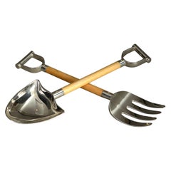 Pair of Early 20th Century Silver Plated Salad Servers