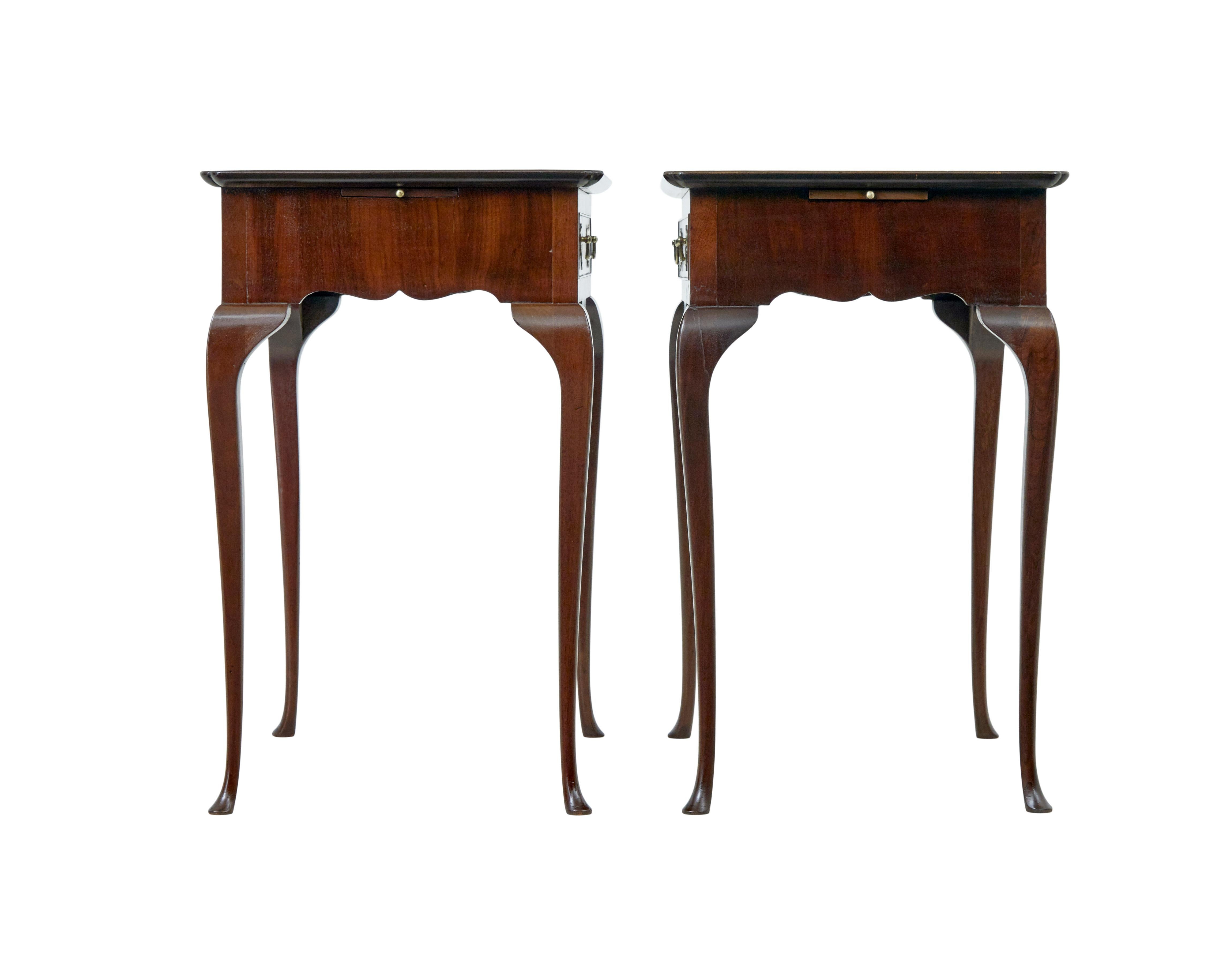 Carved Pair of early 20th century silver side tables For Sale