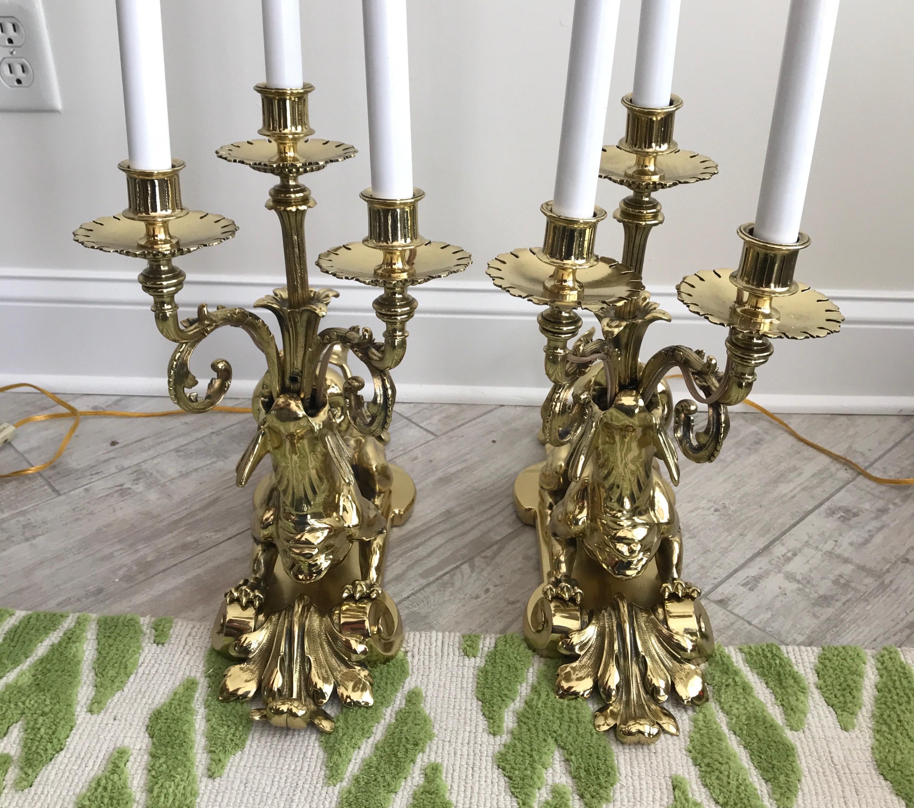 Pair of Early 20th Century Solid Brass Sea Urchin Candelabra For Sale 8