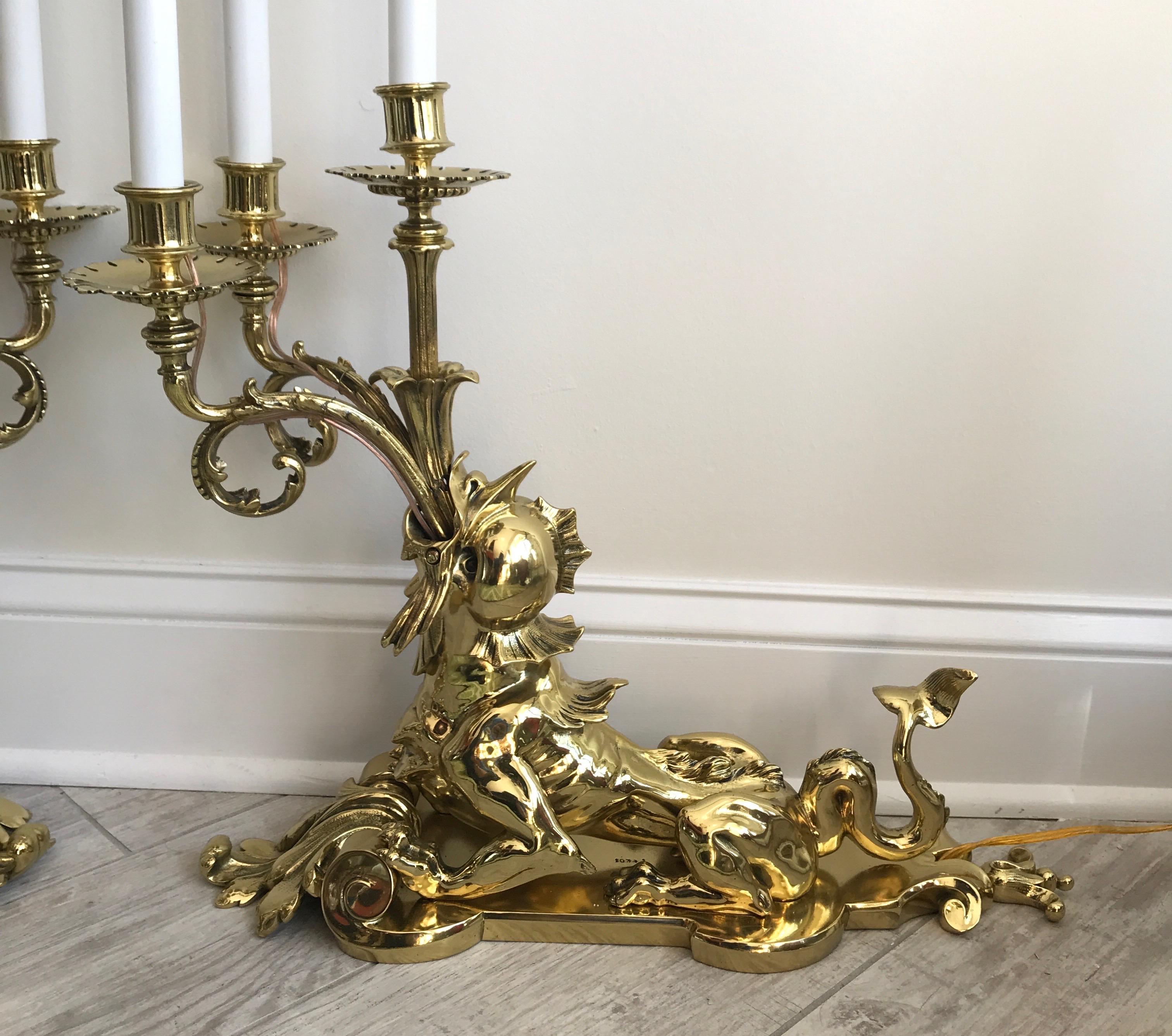 Ornate French Baroque Cherub Candelabra Set Gold & Ivory Candle Decor NEW 