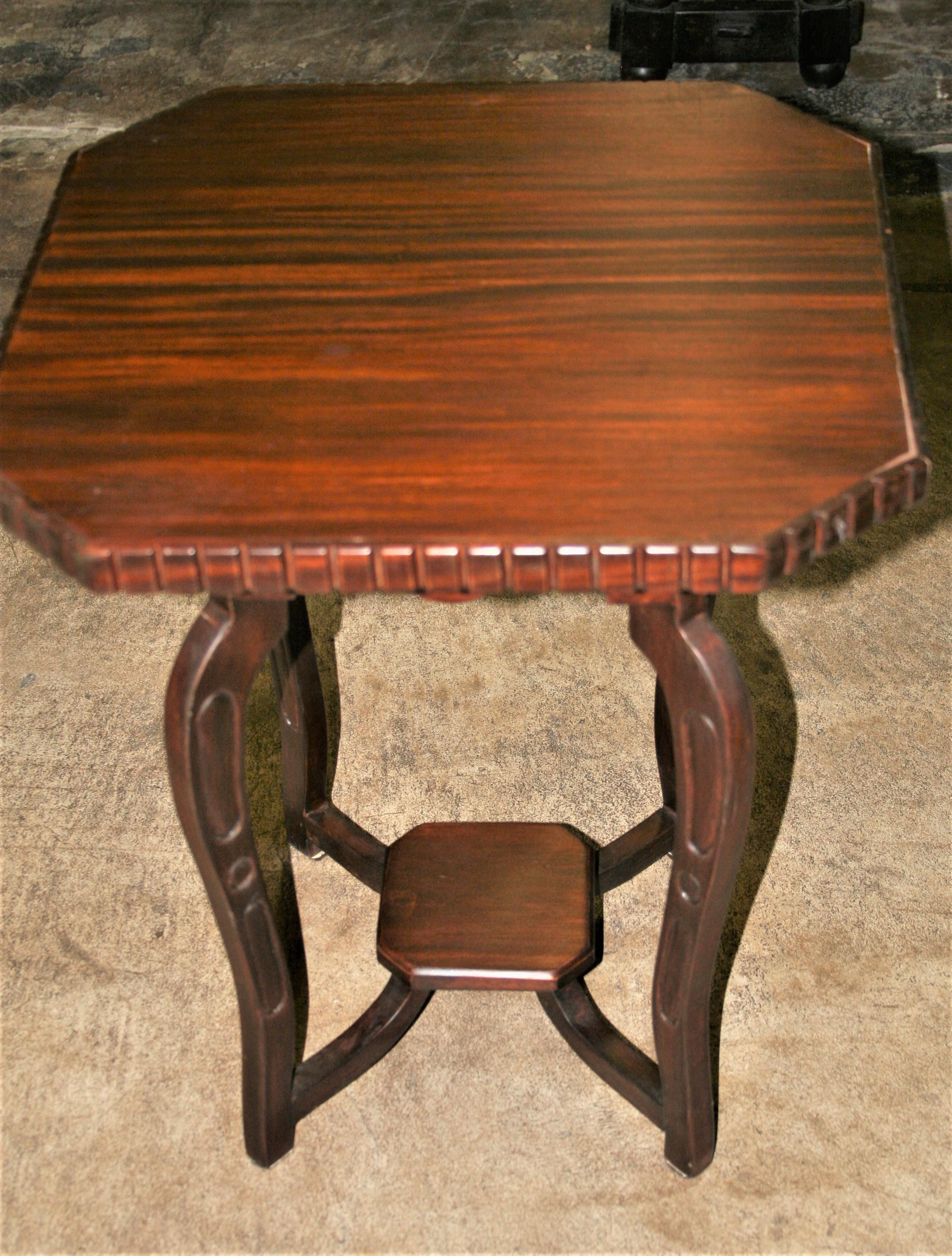 Hand-Crafted Pair of Early 20th Century Solid Nedun Wood Side Tables from Sri Lanka