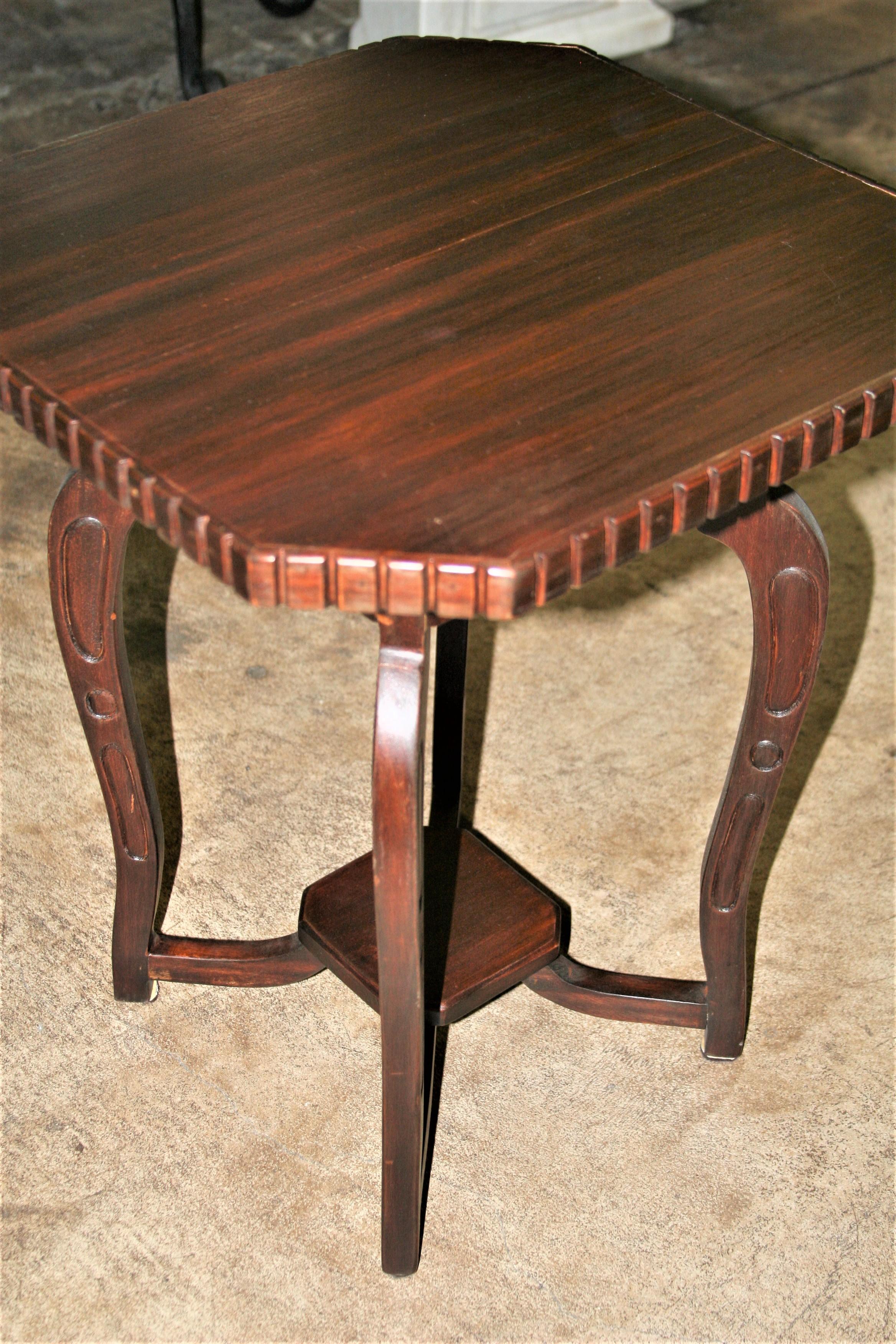 Pair of Early 20th Century Solid Nedun Wood Side Tables from Sri Lanka In Good Condition In Houston, TX