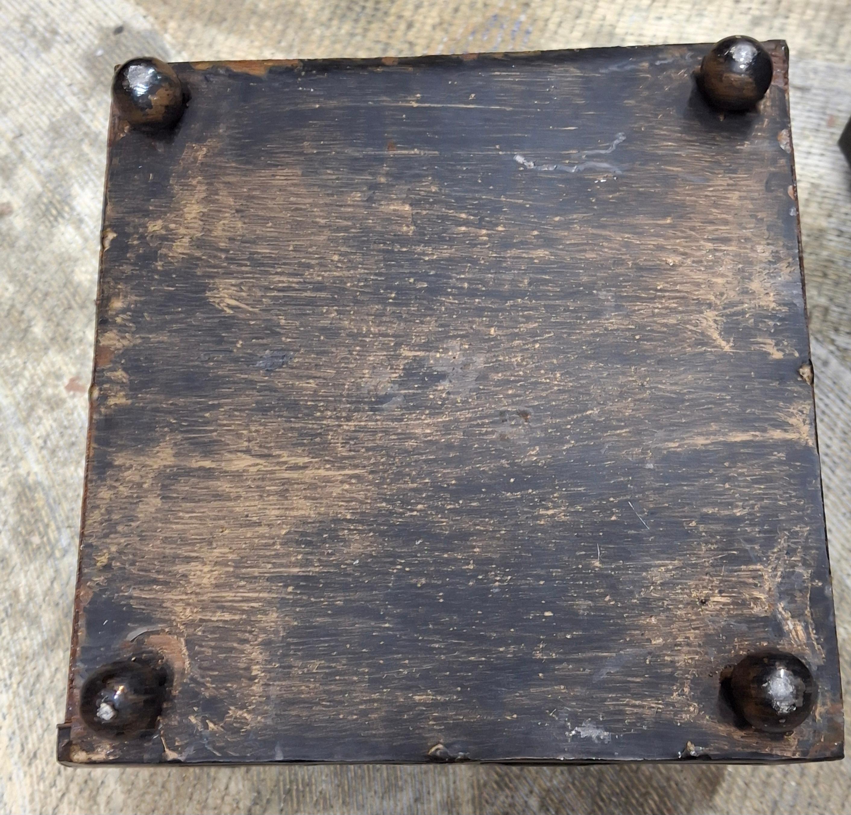 Pair of Early 20th Century Square Cast Iron Planters Jardinieres For Sale 4