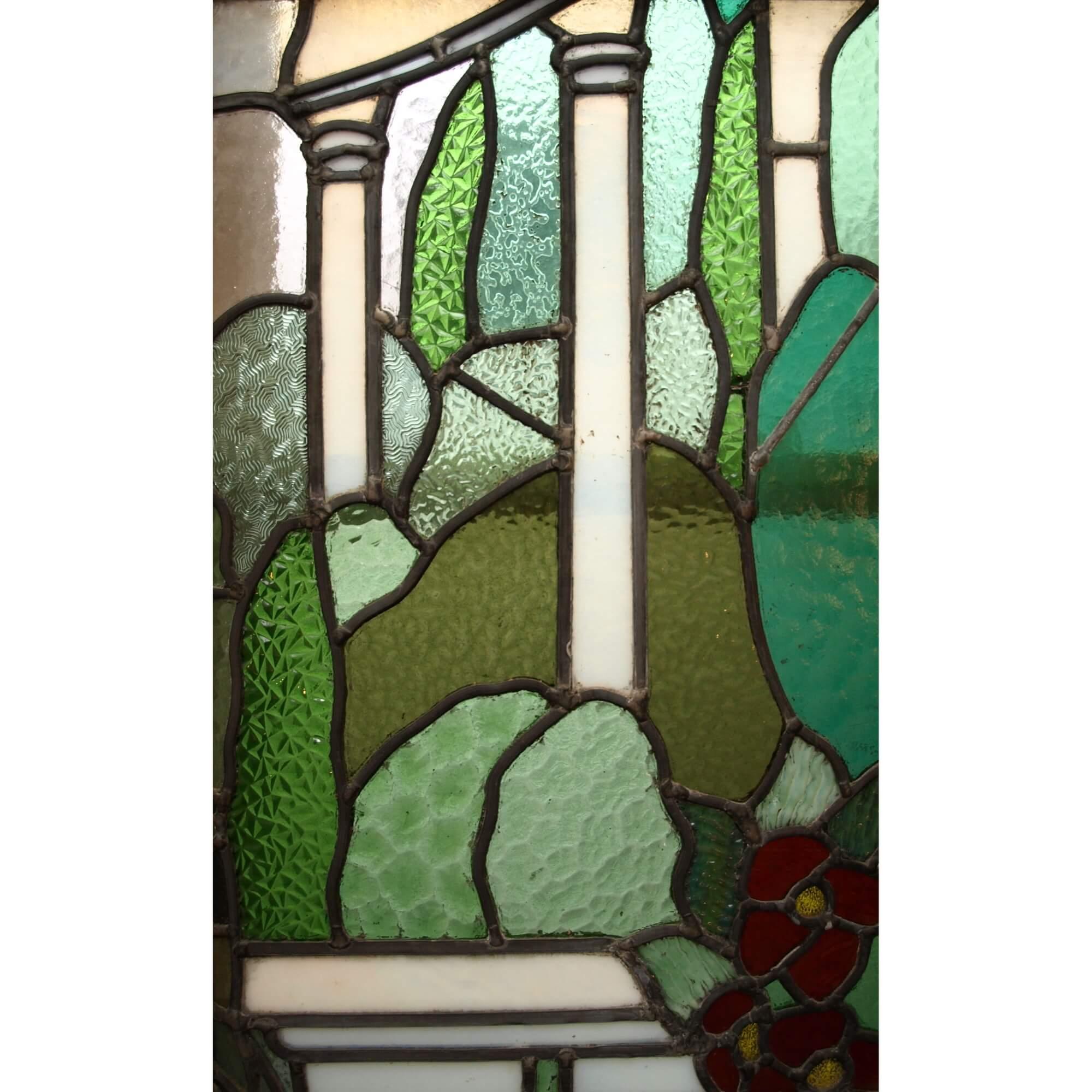 European Pair of Early 20th Century Stained Glass Doors For Sale