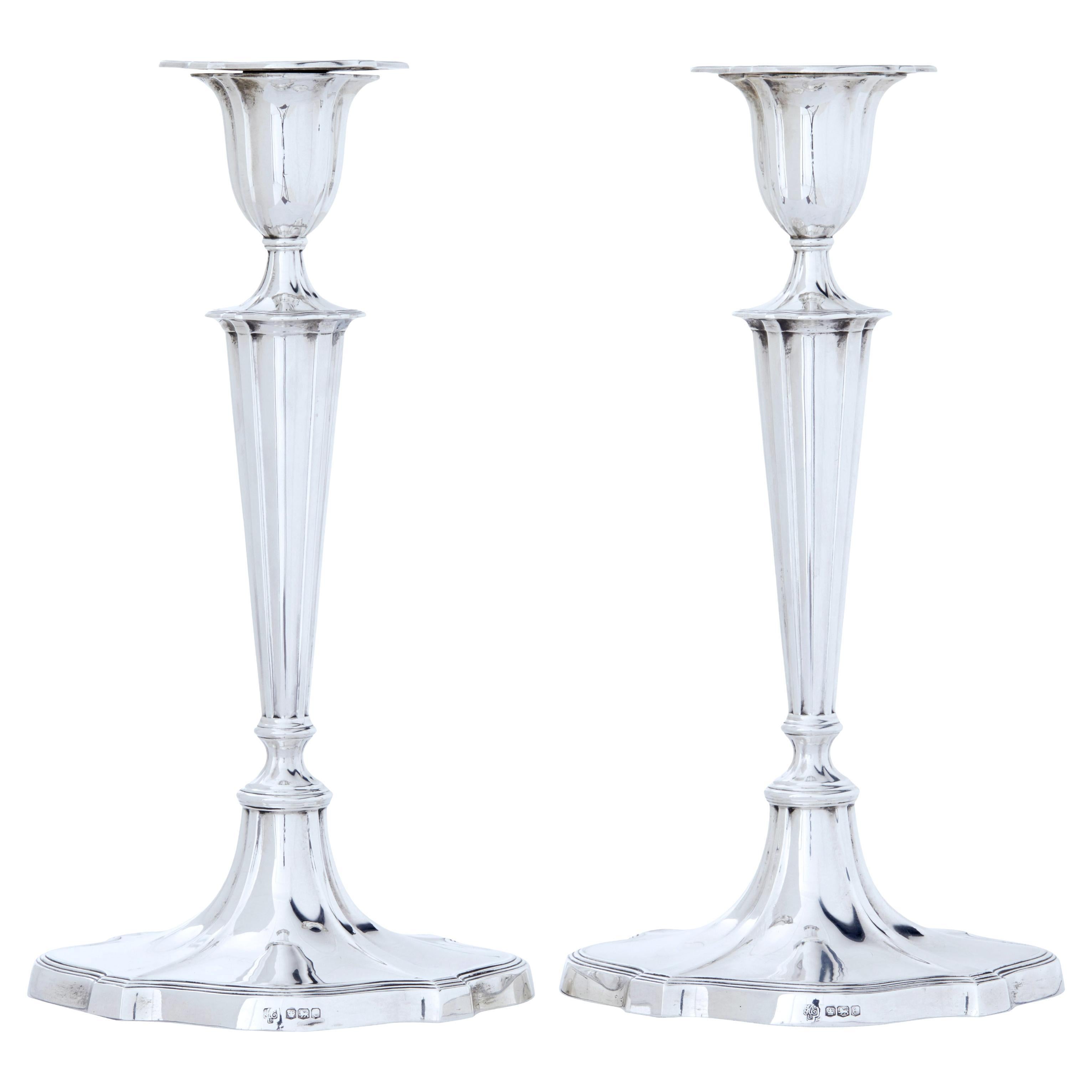 Pair of Early 20th Century Sterling Silver Candlesticks