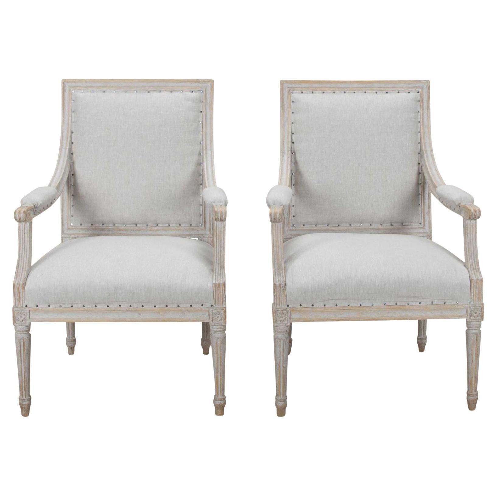 Pair of Early 20th Century Swedish Gustavian Style Chairs