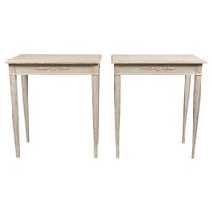 Pair of Early 20th Century Swedish Gustavian Style Painted Side Tables