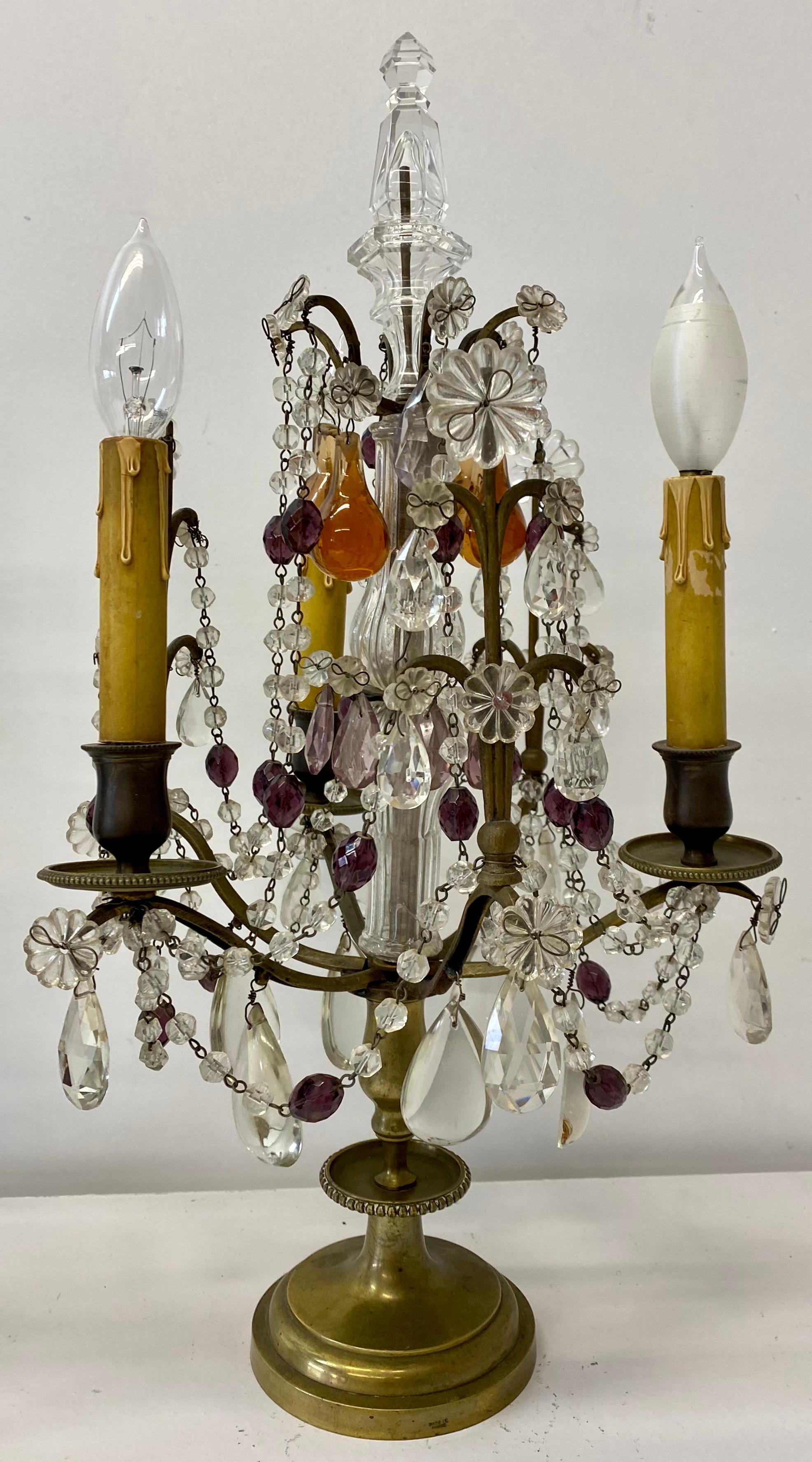 Art Nouveau Pair of Early 20th Century Table Top Four Light Candelabras, c.1910 For Sale