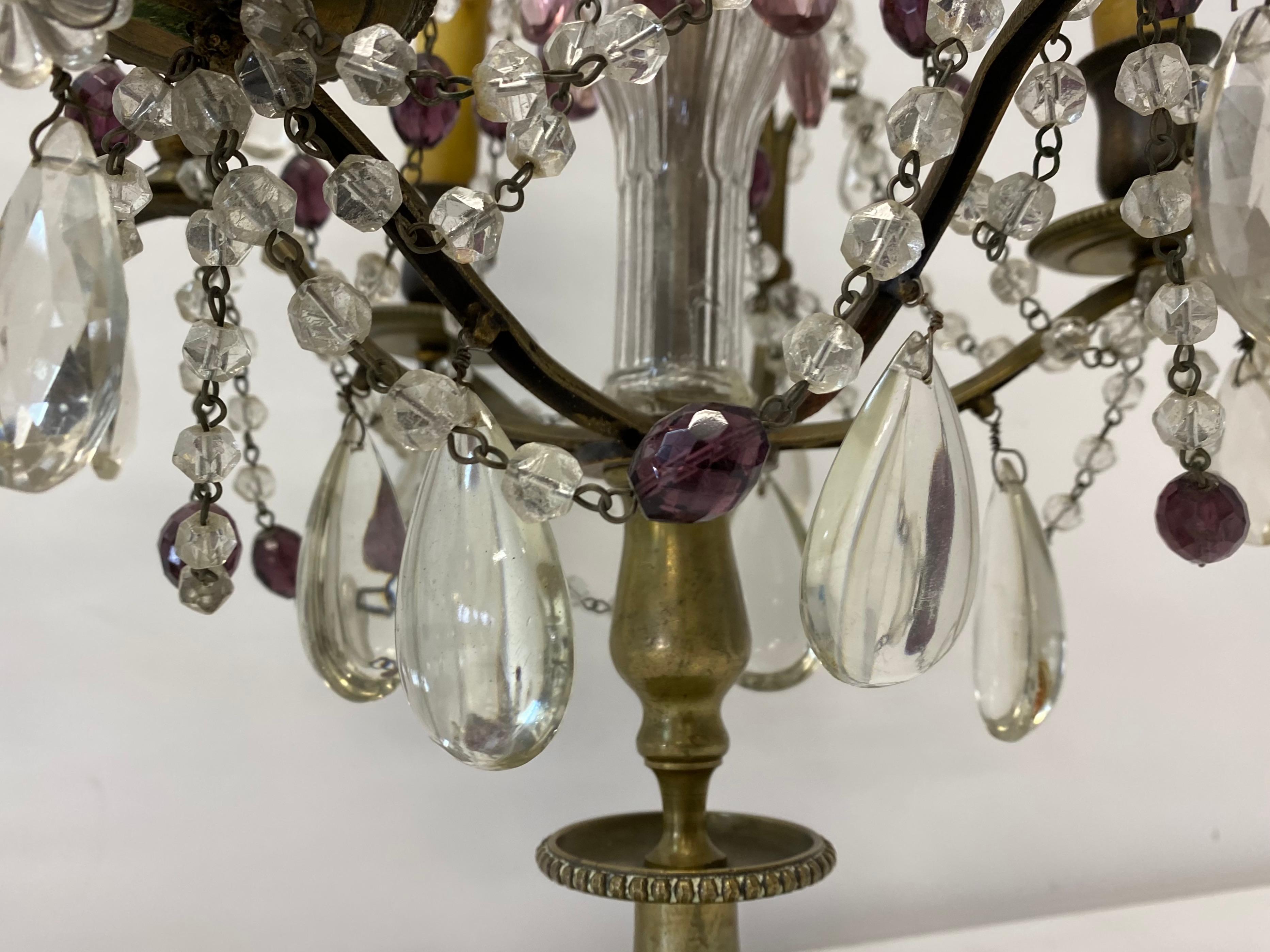 Cast Pair of Early 20th Century Table Top Four Light Candelabras, c.1910 For Sale