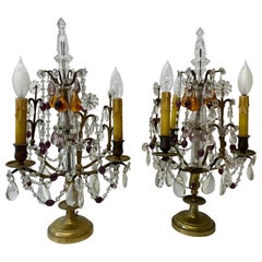 Antique Pair of Early 20th Century Table Top Four Light Candelabras, c.1910